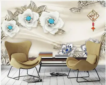 3d фотообои на стену Европейские роскошные ювелирные изделия цветы настенная роспись на заказ домашний декор обои для гостиной Настенные покрытия