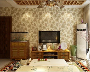 beibehang Американская деревня ретро чистые бумажные обои индивидуальность большой цветок гобеленовые 3D обои фон для спальни гостиной