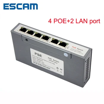 ESCAM 4-канальный POE-коммутатор 10/100 М на расстояние 150 М 85 Вт постоянного тока и 2 порта Lan для сетевой IP-камеры POE Адаптер Питания