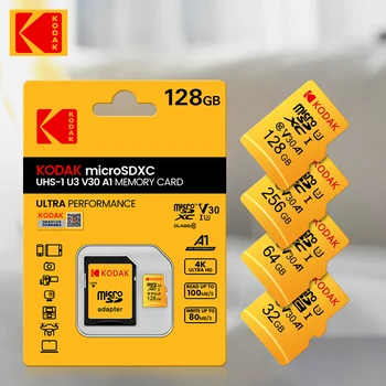 Kodak Micro SD карта 512 ГБ 256 ГБ 128 ГБ 64 ГБ 32 ГБ Class10 флэш-карта памяти U3 4K Cartao de memoria + кард-ридер
