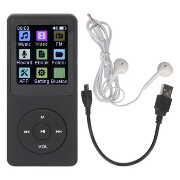  MP3-плеер без потерь звука Карманный музыкальный плеер 1,8-дюймовый цветной экран, Запись электронных книг, встроенный динамик