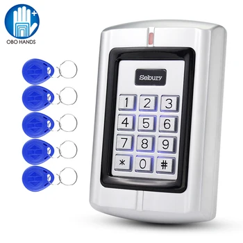 OBO Sebury Металлическая Клавиатура контроля доступа 125 кГц Автономная RFID Плата Контроллер Доступа EM Card Reader + 5 шт. EM Брелки бирки