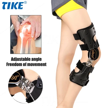 TIKE ROM Шарнирный Наколенник Иммобилайзер Бандаж для ног Ортопедический Ортез для Поддержки коленной чашечки, Регулируемый для левой или правой ноги