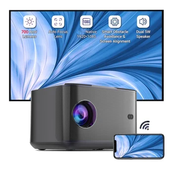 Vivicine A5 Портативный Видеопроектор для домашнего кинотеатра высокой Яркости Android 9,0 1080p Full HD, пылезащитный WIFI светодиодный проектор