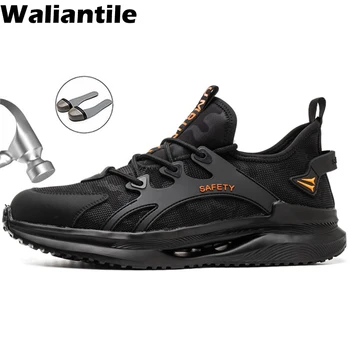 Waliantile/ Летняя дышащая защитная обувь 2023, Кроссовки для мужчин, нескользящие рабочие ботинки с защитой от проколов, Обувь со стальным носком