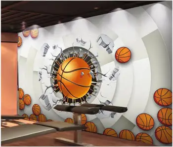 WDBH 3d фотообои на заказ настенная роспись Баскетбол через стену фон домашний декор гостиная обои для стен 3 d