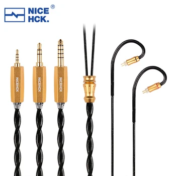 Аудиопровод NiceHCK BlackSoul Hi-FI с серебряным покрытием из 5-элементного сплава + кабель из редкоземельного сплава 3.5/2.5/4.4 мм MMCX/0,78 2Pin для A4000 T5