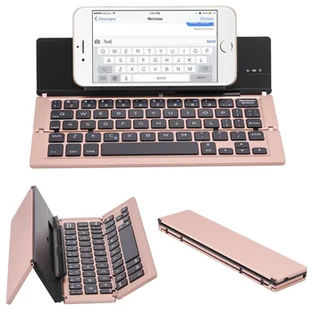 Беспроводная клавиатура 3.0, портативная планшетная клавиатура для ПК, Клавиатура из алюминиевого сплава, Складная клавиатура Bluetooth