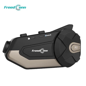 Видеомагнитофон FreedConn R1 1080P, Bluetooth-гарнитура, Водонепроницаемый Мотоциклетный шлем, гарнитура внутренней связи с функцией FM-радио