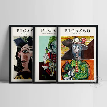 Выставка Пабло Пикассо, Музей Винтажного Искусства, Плакат с Принтом, Абстрактный Портрет персонажа, Картина на холсте, Наклейки на стены, Домашний Декор