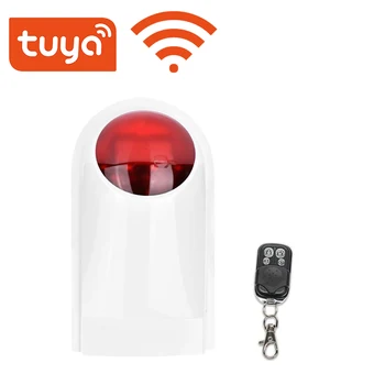 Датчик сирены Tuya WiFi, наружный водонепроницаемый Звук 110-220 В 130 дБ, Беспроводные системы домашней безопасности Smart Life Alexa Google