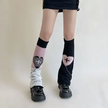 Девушки любят Крест-накрест, черные, белые, двухсторонние Носки, вязаный чехол для ног, Теплые Носки для ног