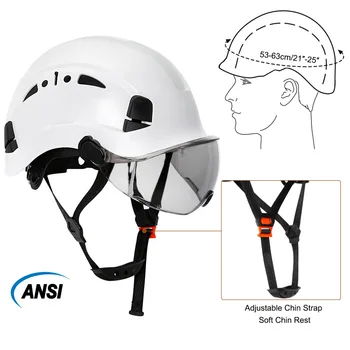 Защитный рабочий шлем Строительный защитный шлем С защитными очками И Козырьком Высококачественная ABS Каска Легкий Мотоциклетный защитный шлем