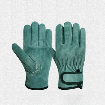 Кожаные перчатки для сварочных работ большого размера для взрослых, короткая теплоизоляция для строительной площадки, износостойкая защита от высоких температур