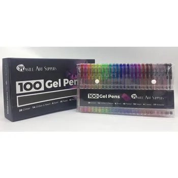 Креативный Набор гелевых ручек с блестками 100 цветов, Гелевые ручки с блестками для взрослых, книжки-раскраски, Журналы для рисования, маркеры для граффити