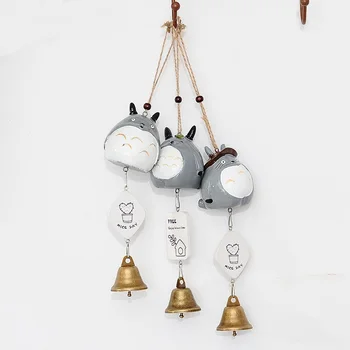 Мультяшный колокольчик Тоторо Ветряные колокольчики Романтический индивидуальный подарок Отделка дверей из смолы в Японском стиле Аксессуары для автокрана Подарок