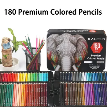 Набор цветных карандашей KALOUR 180 цветов, Цветной карандаш для рисования, Художественный карандаш масляного цвета, Уникальный карандаш для раскрашивания, набор цветных карандашей