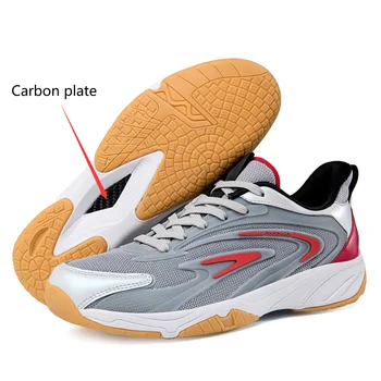 Новая карбоновая пластина для тренировки бадминтона, мужская дышащая теннисная обувь, нескользящая обувь для бадминтона, обувь для настольного тенниса, Флуоресценция 38-46