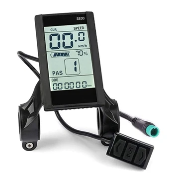 Протокол 2 Электрический велосипед Велосипедный дисплей 24 В 36 В 48 В ЖК-дисплей S830 с водонепроницаемым подключением USB (5 контактов)