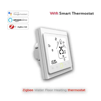 Термостат для теплого пола 24 В переменного тока 95-240 В переменного тока Zigbee 3.0 Умный программируемый термостат для нагрева воды
