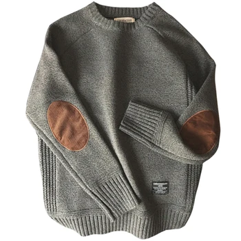 Толстовка, пуловер, новая модная нашивка, чистый топ, повседневный вязаный свитер с воротником в стиле харадзюку, уличная одежда, мужские пуловеры