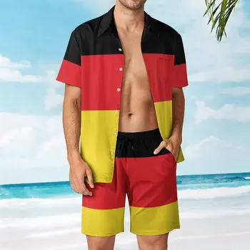 Торговый мужской Пляжный костюм с флагом Германии, Повседневный брючный костюм с рисунком, 2 предмета, высококачественное платье