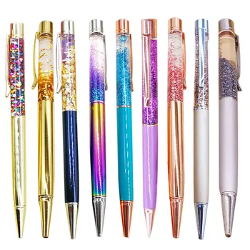 Хрустальная ручка, алмазные шариковые ручки, школьные канцелярские принадлежности, маслянистая милая многоцветная металлическая ручка, алмазный шариковый карандаш, ручки для письма