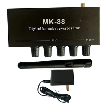 Цифровой Ревербератор караоке MK-88, Стереофонический предусилитель, аудиоусилитель, Микшерная плата с адаптером питания постоянного тока 12 В, штепсельная вилка США