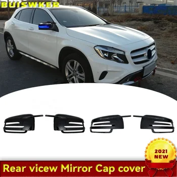 Чехлы для Зеркал заднего вида Mercedes-Benz W204 E W212 W176 W246 CLS C218 GLA X156 ABS Из Углеродного волокна, Черный Глянец